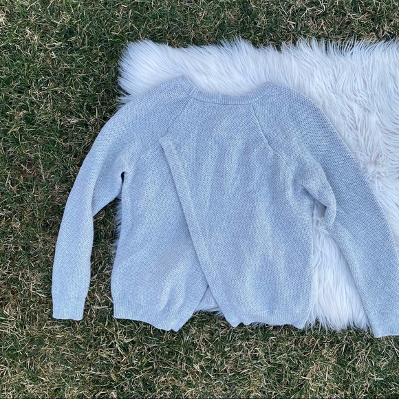 Madewell gray cross back crewneck sweater medium - Picture 3 of 5
